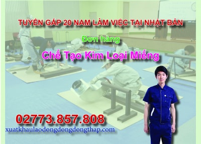 Tuyển gấp 20 nam làm việc tại Nhật Bản đơn hàng chế tạo kim loại miếng