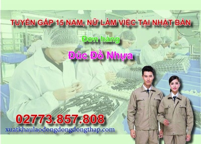 Tuyển gấp 15 nam, nữ làm việc tại Nhật Bản đơn hàng đúc đồ nhựa