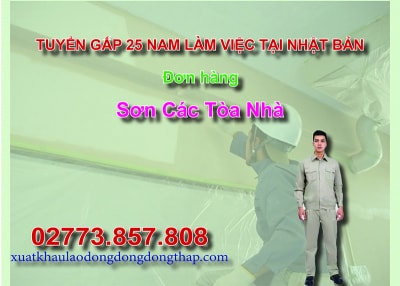 Tuyển gấp 25 nam làm việc tại Nhật Bản đơn hàng sơn các tòa nhà