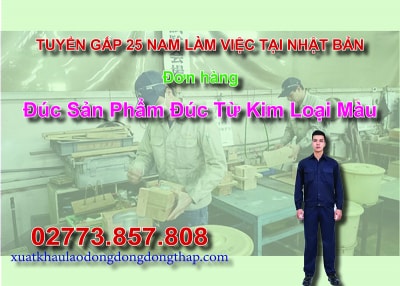 Tuyển gấp 25 nam làm việc tại Nhật Bản đơn hàng đúc sản phẩm đúc từ kim loại màu