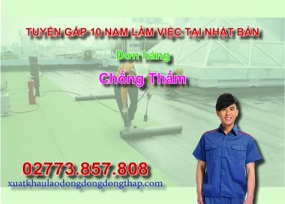 Tuyển gấp 10 nam làm việc tại Nhật Bản đơn hàng chống thấm