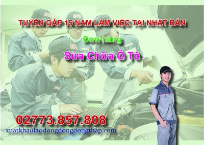 Tuyển gấp 15 nam làm việc tại Nhật Bản đơn hàng sửa chữa ô tô