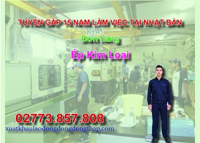 Tuyển gấp 15 nam làm việc tại Nhật Bản đơn hàng ép kim loại