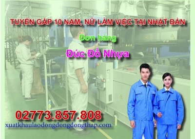 Tuyển gấp 10 nam, nữ làm việc tại Nhật Bản đơn hàng đúc đồ nhựa