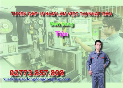 Tuyển gấp 15 nam làm việc tại Nhật Bản đơn hàng tiện