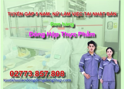 Tuyển gấp 5 nam, nữ làm việc tại Nhật Bản đơn hàng đóng hộp thực phẩm