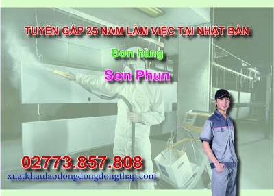 Tuyển gấp 25 nam làm việc tại Nhật Bản đơn hàng sơn phun