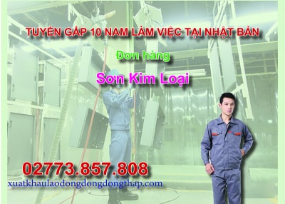 Tuyển gấp 10 nam làm việc tại Nhật Bản đơn hàng sơn kim loại