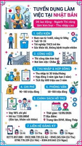 Tuyển gấp 2 nam làm việc tại Nhật Bản đơn hàng Hàn bán tự động