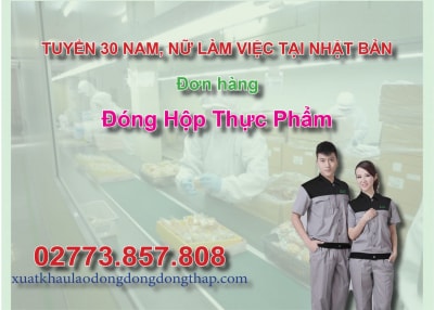 Tuyển 30 nam, nữ làm việc tại Nhật Bản đơn hàng đóng hộp thực phẩm
