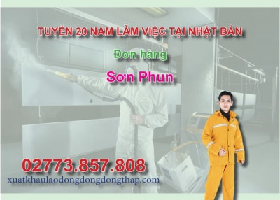 Tuyển 20 nam làm việc tại Nhật Bản đơn hàng sơn phun