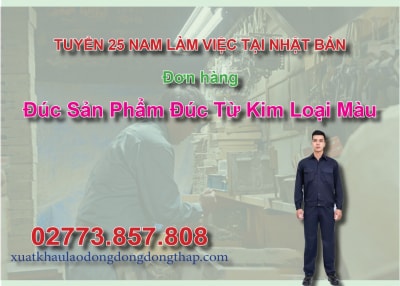 Tuyển 25 nam làm việc tại Nhật Bản đơn hàng đúc sản phẩm đúc từ kim loại màu