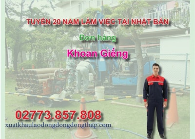 Tuyển 20 nam làm việc tại Nhật Bản đơn hàng khoan giếng