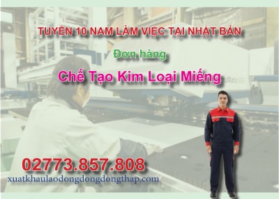 Tuyển 10 nam làm việc tại Nhật Bản đơn hàng chế tạo kim loại miếng