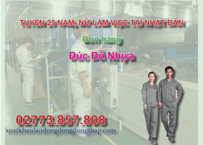 Tuyển 25 nam, nữ làm việc tại Nhật Bản đơn hàng đúc đồ nhựa