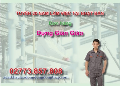Tuyển 20 nam làm việc tại Nhật Bản đơn hàng dựng giàn giáo