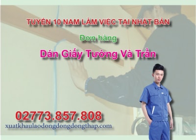Tuyển 10 nam làm việc tại Nhật Bản đơn hàng dán giấy tường và trần