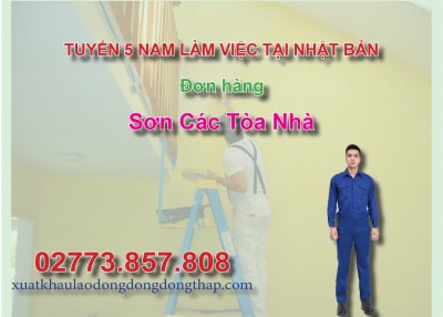 Tuyển 5 nam làm việc tại Nhật Bản đơn hàng sơn các tòa nhà