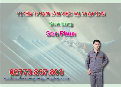 Tuyển 10 nam làm việc tại Nhật Bản đơn hàng sơn phun