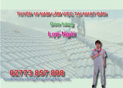 Tuyển 10 nam làm việc tại Nhật Bản đơn hàng lợp ngói