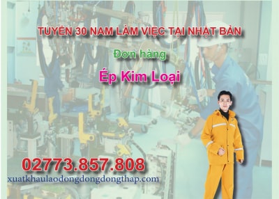 Tuyển 30 nam làm việc tại Nhật Bản đơn hàng ép kim loại