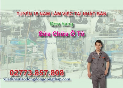 Tuyển 15 nam làm việc tại Nhật Bản đơn hàng sửa chữa ô tô
