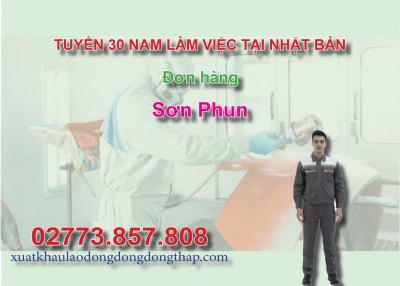 Tuyển 30 nam làm việc tại Nhật Bản đơn hàng sơn phun