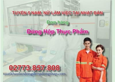 Tuyển 5 nam, nữ làm việc tại Nhật Bản đơn hàng đóng hộp thực phẩm