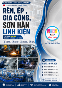 Tuyển gấp 20 nam làm việc tại Đài Loan đơn hàng Rèn, ép , gia công, sơn hàn linh kiện