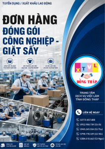 Tuyển gấp 10 nữ làm việc tại Nhật Bản đơn Đóng gói công nghiệp -giặt sấy