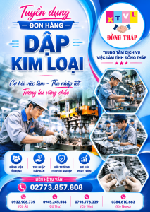 Tuyển gấp 5 nam làm việc tại Nhật Bản đơn hàng Dập kim loại