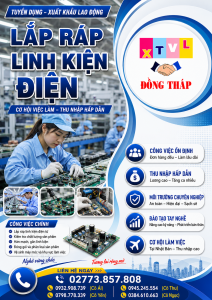 Tuyển gấp 10 nữ làm việc tại Nhật Bản đơn hàng Lắp ráp linh kiện điện