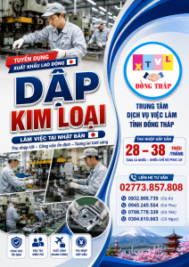 Tuyển gấp 5 nam làm việc tại Nhật Bản đơn hàng Dập kim loại