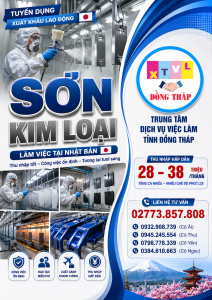 Tuyển gấp 2 nam làm việc tại Nhật Bản đơn hàng Sơn kim loại
