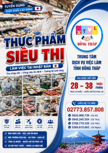 Tuyển gấp 10 nữ làm việc tại Nhật Bản đơn hàng Thực phẩm siêu thị