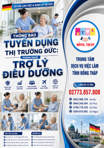 Tuyển gấp 60 nam nư làm việc tại Đức đơn hàng Trợ lý điều dưỡng