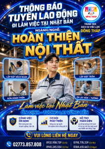 Tuyển gấp 40 nam làm việc tại Nhật Bản đơn hàng Hoàn thiện nội thất