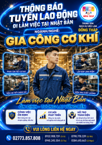 Tuyển gấp 5 nam làm việc tại Nhật Bản đơn hàng Gia công cơ khí