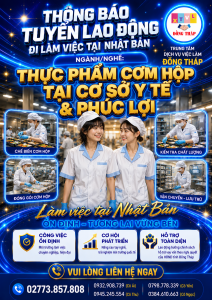 Tuyển gấp 10 nữ làm việc tại Nhật Bản đơn hàng Thực phẩm cơm hộp tại cơ sở y tế và phúc lợi