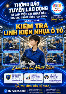 Tuyển gấp  10 nữ làm việc tại Nhật Bản đơn hàng Kiểm tra linh kiện nhựa ô tô