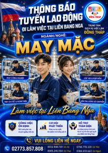 Tuyển gấp 80 nam nư làm việc tại Liên bang Nga  đơn hàng May mặc