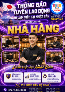 Tuyển gấp 100 nam, nữ làm việc tại Nhật Bản đơn Nhà hàng