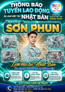 Tuyển gấp 3 nam làm việc tại Nhật Bản đơn Sơn phun