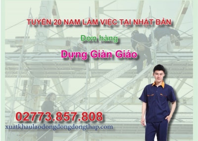 Tuyển 20 nam làm việc tại Nhật Bản đơn hàng dựng giàn giáo