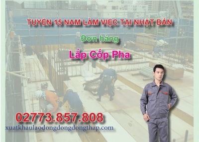 Tuyển 15 nam làm việc tại Nhật Bản đơn hàng lắp cốp pha