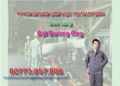 Tuyển 20 nam làm việc tại Nhật Bản đơn hàng đặt đường ống