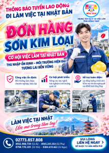 Tuyển gấp 3 nam làm việc tại Nhật Bản đơn hàng Sơn kim loại