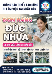 Tuyển gấp 10 nữ làm việc tại Nhật Bản đơn hàng Đúc nhựa