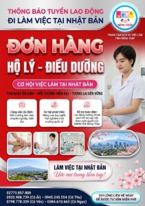 Tuyển gấp 5 nữ làm việc tại Nhật Bản đơn Hộ lý điều dưỡng