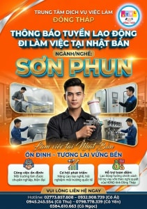 Tuyển gấp 6 nam làm việc tại Nhật Bản đơn Sơn phun